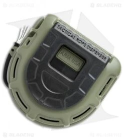 Atwood Tactical Rope Dispenser W/ 50 Ft. Of 550 Black Paracord (OD Green) -Benchmade Store Atwood Tactical Rope Dispenser 50 ft Black Paracord OD Green ARMTRDOD BHQ 66406 jr back