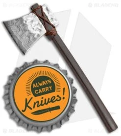 Bastion 3.25" Mini Axe W/ Neck Lanyard (VG-10 Damascus) -Benchmade Store Bastion 3.25in Mini Axe Neck Lanyard Damascus BSTN209 BHQ 69341 jr bottlecap