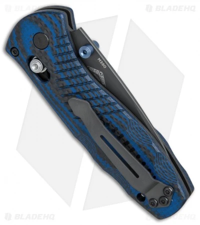 Benchmade Mini Barrage AXIS-Assist Forum Knife Blue G10/CF (Black M390) 586-1701 Benchmade Mini Barrage AXIS-Assist Forum Knife Blue G10/CF (Black M390) 586-1701 -Benchmade Store Benchmade Mini Barrage Forum BHQ 79854 er side