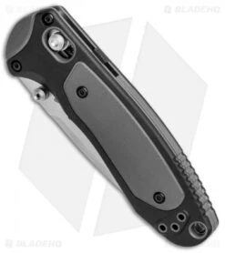 Benchmade 595 Mini Boost AXIS-Assist Knife Black/Gray (3.11" Satin) -Benchmade Store Benchmade Mini Boost AXIS Assist Black Gray 595 BHQ 78758 jr spine