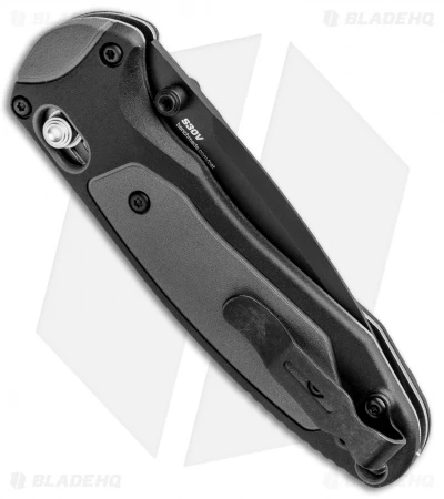 Benchmade 595BK Mini Boost AXIS-Assist Knife Black/Gray (3.11" Black) Benchmade 595BK Mini Boost AXIS-Assist Knife Black/Gray (3.11" Black) -Benchmade Store Benchmade Mini Boost AXIS Assist Black Gray Black 595BK BHQ 78760 jr side