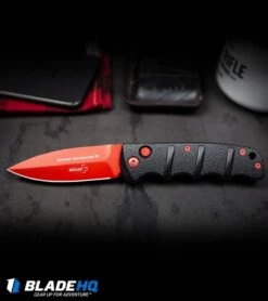 Boker Black Widow Kalashnikov Dagger Automatic Knife (3.25" Red D2) -Benchmade Store Boker Black Widow Kalashnikov Dagger Automatic Knife Red BHQ92706 kp steel web