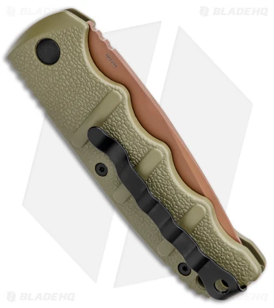 Boker Desert Warrior Kalashnikov Tanto Automatic Knife Green (3.25" D2 Copper) Boker Desert Warrior Kalashnikov Tanto Automatic Knife Green (3.25" D2 Copper) -Benchmade Store Boker Desert Warrior Kalashnikov Tanto Auto OD Green D2 Copper BHQ 96967 jr side