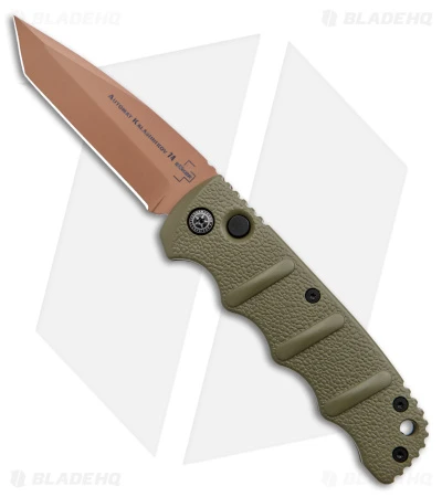Boker Desert Warrior Kalashnikov Tanto Automatic Knife Green (3.25" D2 Copper) Boker Desert Warrior Kalashnikov Tanto Automatic Knife Green (3.25" D2 Copper) -Benchmade Store Boker Desert Warrior Kalashnikov Tanto Auto OD Green D2 Copper BHQ 96967 jr