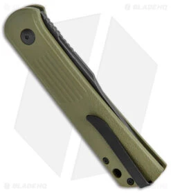 Boker Lundquist Alluvial Automatic Knife OD Green (3" Black SW) 4 Boker Lundquist Alluvial Automatic Knife OD Green (3" Black SW) -Benchmade Store Boker Lundquist Alluvial Auto OD Green Aluminum Black SW BHQ 125069 jr side