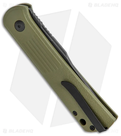 Boker Lundquist Alluvial Automatic Knife OD Green (3" Black SW) Boker Lundquist Alluvial Automatic Knife OD Green (3" Black SW) -Benchmade Store Boker Lundquist Alluvial Auto OD Green Aluminum Black SW BHQ 125069 jr side