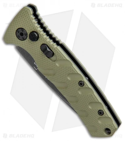 Boker Mini Strike Automatic Knife OD Green Aluminum (2.6" Smokewash D2) Boker Mini Strike Automatic Knife OD Green Aluminum (2.6" Smokewash D2) -Benchmade Store Boker Mini Strike Auto OD Green Smokewash 01BO437NSOI BHQ 99630 jr spine