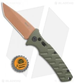 Boker Strike Tanto Desert Warrior Automatic Knife OD Green (3.25" Copper D2) -Benchmade Store Boker Plus Strike Tanto Desert Warrior OD Green copper BHQ 68520 jr bottlecap