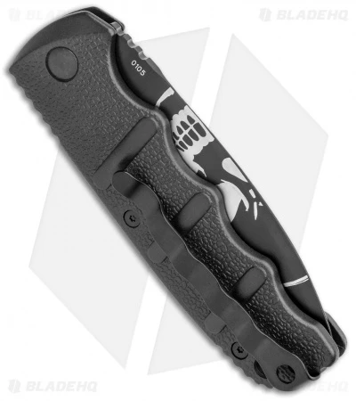Boker Skull Kalashnikov Dagger Automatic Knife (3.25" Black D2) Boker Skull Kalashnikov Dagger Automatic Knife (3.25" Black D2) -Benchmade Store Boker Skull Kalashnikov Dagger Auto Black D2 BHQ 48870 jr side