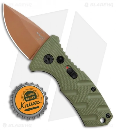 Boker Stubby Strike Desert Warrior CA Legal Auto Knife OD Green (1.9" Copper) Boker Stubby Strike Desert Warrior CA Legal Auto Knife OD Green (1.9" Copper) -Benchmade Store Boker Stubby Strike CA Legal Auto OD Green Copper 01BO443NSOI BHQ 99649 jr bottlecap
