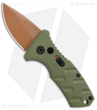 Boker Stubby Strike Desert Warrior CA Legal Auto Knife OD Green (1.9" Copper) Boker Stubby Strike Desert Warrior CA Legal Auto Knife OD Green (1.9" Copper) -Benchmade Store Boker Stubby Strike CA Legal Auto OD Green Copper 01BO443NSOI BHQ 99649 jr