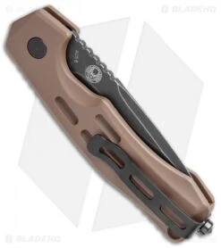 Boker Thunder Storm Automatic Knife Coyote Brown Aluminum (2.9" Blackwash AUS-8) -Benchmade Store Boker Thunder Storm Auto Coyote Blak SW BHQ 110586 jr bottlecap