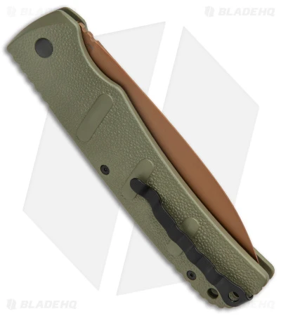 Boker XXL Kalashnikov Exclusive Desert Warrior Automatic Knife (4.75" Copper) Boker XXL Kalashnikov Exclusive Desert Warrior Automatic Knife (4.75" Copper) -Benchmade Store Boker XXL Kalashnikov Auto OD Green Copper BHQ Exclusive BHQ 126265 jr side