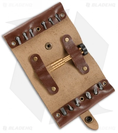 CRKT Wu Hex Bit Driver Tool Roll - Leather/Brass 9911 CRKT Wu Hex Bit Driver Tool Roll - Leather/Brass 9911 -Benchmade Store CRKT Hex Bit Driver Tool Roll Leather Brass 9911 BHQ 119373 jr