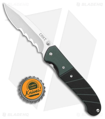 CRKT Ignitor Spring Assisted Knife Black & Green G-10 (3.38" Satin Serr) 6855 CRKT Ignitor Spring Assisted Knife Black & Green G-10 (3.38" Satin Serr) 6855 -Benchmade Store CRKT Ignitor SA Black and Green G 10 Satin Serr BHQ 4147 jr bottlecap