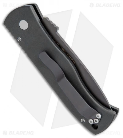 Emerson Pro-Tech CQC-7 Tanto Automatic Knife w/ Solid Handle (3.25" Espresso) Emerson Pro-Tech CQC-7 Tanto Automatic Knife W/ Solid Handle (3.25" Espresso) -Benchmade Store Emerson Pro Tech CQC7 A Tanto Auto Espresso BHQ 111194 jr side