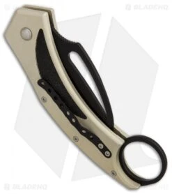 Frank B Beltrame Karambit Automatic Knife Tan (2.5" Black) -Benchmade Store Frank B Beltrame Karambit sand BP 4731 er side