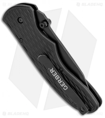 Gerber FAST Draw Tanto Knife Assisted Opening (3" Black Serr) Gerber FAST Draw Tanto Knife Assisted Opening (3" Black Serr) -Benchmade Store Gerber FAST Draw Tanto Assisted Opening Black Serr 31 001751 BHQ 15598 jr side