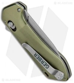 Gerber Highbrow Compact Spring Assisted Knife Green (2.8" Stonewash) -Benchmade Store Gerber Highbrow Compact A O SA Green SW 30 001526N BHQ 94156 jr side