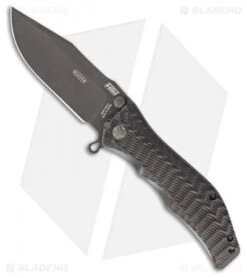HTM Darrel Ralph Large Gun Hammer Bowie Spring Assisted Knife Black (3.8" Black)