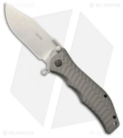 HTM Darrel Ralph Large Gun Hammer Bowie Spring Assisted Knife Gray (3.8" SW)