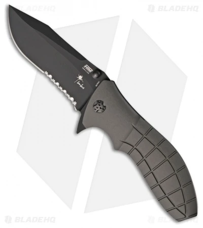 HTM Kirby Lambert Snap Clip Point Spring Assisted Knife Gray (3.5" Black Serr) HTM Kirby Lambert Snap Clip Point Spring Assisted Knife Gray (3.5" Black Serr) -Benchmade Store HTM Kirby Lambert Snap Clip Point Gray Black Serr BHQ 54833 er