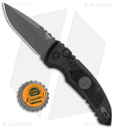 Hogue Knives A01 Microswitch Auto Knife Sig Medallion Drop Point (2.6" Black) Hogue Knives A01 Microswitch Auto Knife Sig Medallion Drop Point (2.6" Black) -Benchmade Store Hogue A01 Microswitch Wharncliffe Black Sig Medallion Black 16112 BHQ 100451 jr bottlecap