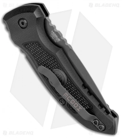 Hogue Knives A01 Microswitch Auto Knife Sig Medallion Drop Point (2.6" Black) Hogue Knives A01 Microswitch Auto Knife Sig Medallion Drop Point (2.6" Black) -Benchmade Store Hogue A01 Microswitch Wharncliffe Black Sig Medallion Black 16112 BHQ 100451 jr side