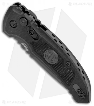 Hogue Knives A01 Microswitch Auto Knife Sig Medallion Drop Point (2.6" Black) Hogue Knives A01 Microswitch Auto Knife Sig Medallion Drop Point (2.6" Black) -Benchmade Store Hogue A01 Microswitch Wharncliffe Black Sig Medallion Black 16112 BHQ 100451 jr spine