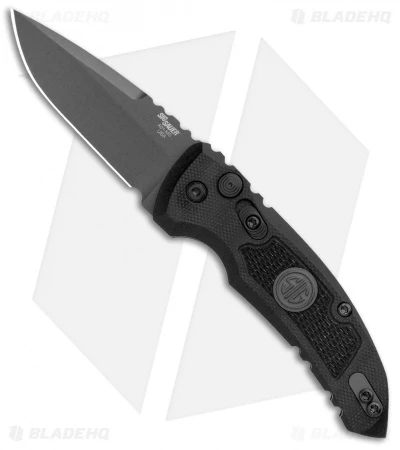 Hogue Knives A01 Microswitch Auto Knife Sig Medallion Drop Point (2.6" Black) Hogue Knives A01 Microswitch Auto Knife Sig Medallion Drop Point (2.6" Black) -Benchmade Store Hogue A01 Microswitch Wharncliffe Black Sig Medallion Black 16112 BHQ 100451 jr