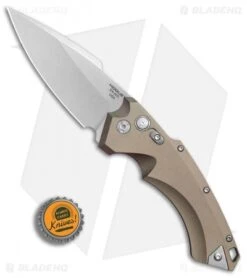 Hogue Knives EX-A05 Spear Point Automatic Knife FDE (4" Stonewash) 34514 -Benchmade Store Hogue Auto FDE Spear Point plain BHQ 80667 er bottlecap