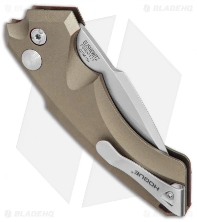 Hogue Knives EX-A05 Spear Point Automatic Knife FDE (3.5" Stonewash) 34534 Hogue Knives EX-A05 Spear Point Automatic Knife FDE (3.5" Stonewash) 34534 -Benchmade Store Hogue Auto FDE spear point tumble BHQ 80671 er side