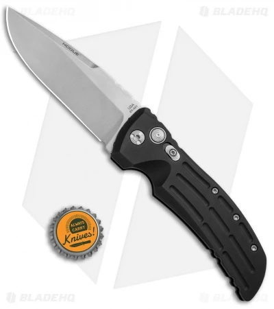 Hogue EX-A01 Automatic Drop Point Knife Black Aluminum (4" Stonewash) 34116 Hogue EX-A01 Automatic Drop Point Knife Black Aluminum (4" Stonewash) 34116 -Benchmade Store Hogue EX A01 DP Black Alum SW 34116 BHQ 68017 jr bottlecap