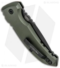 Hogue Knives A01 Microswitch Automatic Knife OD Green (2.6" Black) 24111 -Benchmade Store Hogue Knives A01 Microswitch Auto OD Green Black 24111 BHQ 95382 jr side