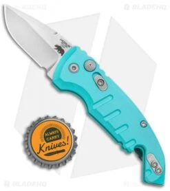 Hogue Knives CA Legal A01 Microswitch Automatic Knife Teal (1.8" Stonewash) -Benchmade Store Hogue Knives CA Legal A01 Microswitch Auto Teal SW 24123 BHQ 79828 jr bottlecap