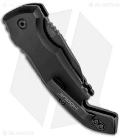 Hogue Knives CA Legal A01 Microswitch Wharncliffe Automatic Knife (1.8" Black) -Benchmade Store Hogue Knives CA Legal A01 Microswitch Wharncliffe Auto Black Bottle Opener Black 24146 BHQ 92701 jr side