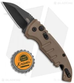 Hogue Knives CA Legal A01 Microswitch Wharncliffe Auto Knife FDE (1.8" Black) 5 Hogue Knives CA Legal A01 Microswitch Wharncliffe Auto Knife FDE (1.8" Black) -Benchmade Store Hogue Knives CA Legal A01 Microswitch Wharncliffe FDE Black BHQ 79826 jr bottlecap