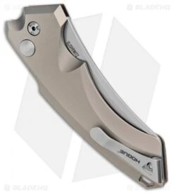 Hogue Knives EX-A05 Wharncliffe Automatic Knife FDE (4" Stonewash) 34504 -Benchmade Store Hogue Knives EX A05 Wharncliffe 4in Auto FDE SW 34504 BHQ 100446 jr side