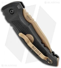 Hogue Sig Sauer A01 Microswitch Automatic Knife Wharncliffe (2.6" FDE) -Benchmade Store Hogue Sig Sauer A01 Microswitch Auto Wharncliffe FDE 16100 BHQ 102933 jr side