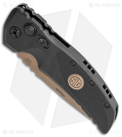 Hogue Sig Sauer EX-A01 Automatic Knife Black G-10 (3.5" FDE) 36130 Hogue Sig Sauer EX-A01 Automatic Knife Black G-10 (3.5" FDE) 36130 -Benchmade Store Hogue Sig Sauer EX A01 Auto black G 10 FDE BHQ 84594 jr spine