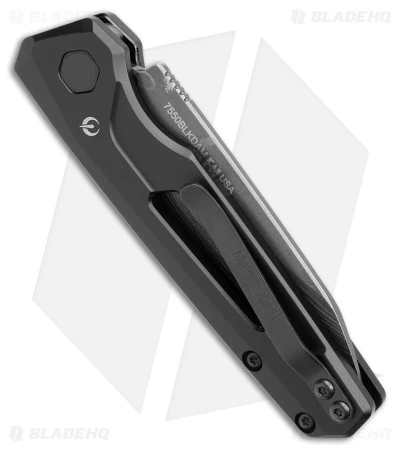 Kershaw Auto Launch 11 Black Aluminum Automatic Knife (2.75" Damascus) 7550DAM Kershaw Auto Launch 11 Black Aluminum Automatic Knife (2.75" Damascus) 7550DAM -Benchmade Store Kershaw Auto Launch 11 Black Aluminum Damascus BHQ 175624 jr side