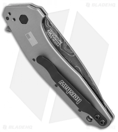 Kershaw Dividend Assisted Opening Knife Gray Aluminum (3" Damascus) 1812GRYDAM Kershaw Dividend Assisted Opening Knife Gray Aluminum (3" Damascus) 1812GRYDAM -Benchmade Store Kershaw Dividend Gray Damascus BHQ 74790 er side