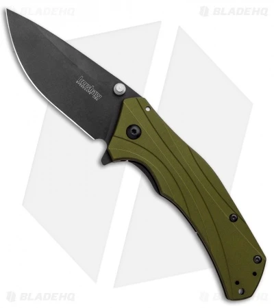 Kershaw Knockout Assisted Opening Knife Olive (3.25" Black) 1870OLBLK Kershaw Knockout Assisted Opening Knife Olive (3.25" Black) 1870OLBLK -Benchmade Store Kershaw Knockout Assited Olive Black 1870OLBLK BHQ 21525 jr
