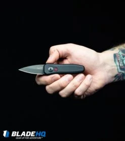 Kershaw Launch 4 CA Legal Automatic Knife Black (1.9" Blue) BHQ Exclusive -Benchmade Store Kershaw Launch 4 CA Legal Automatic Knife Black 7500BL BHQ 34416 in hand web 8