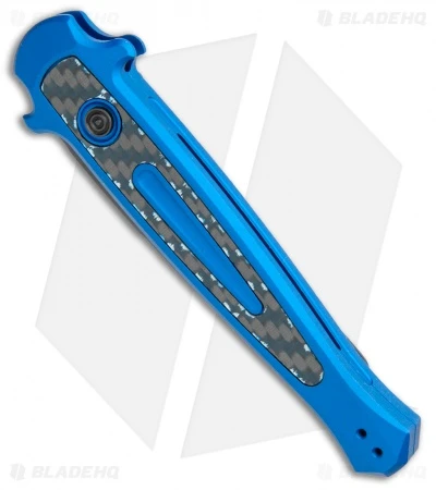 Kershaw Launch 8 Stiletto Automatic Knife Blue/CF (3.5" Stonewash) Kershaw Launch 8 Stiletto Automatic Knife Blue/CF (3.5" Stonewash) -Benchmade Store Kershaw Launch 8 Stiletto Auto Blue CF Black BHQ 111460 jr spine