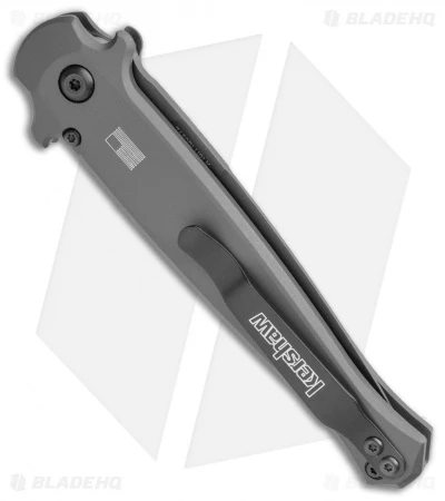 Kershaw Launch 8 Stiletto Automatic Knife Gray/CF (3.5" Black) Kershaw Launch 8 Stiletto Automatic Knife Gray/CF (3.5" Black) -Benchmade Store Kershaw Launch 8 Stiletto Auto Gray CF Black BHQ 111461 jr side