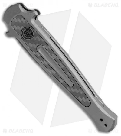 Kershaw Launch 8 Stiletto Automatic Knife Gray/CF (3.5" Black) Kershaw Launch 8 Stiletto Automatic Knife Gray/CF (3.5" Black) -Benchmade Store Kershaw Launch 8 Stiletto Auto Gray CF Black BHQ 111461 jr spine