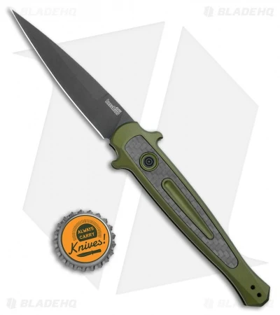 Kershaw Launch 8 Stiletto Automatic Knife Green/CF (3.5" Black) Kershaw Launch 8 Stiletto Automatic Knife Green/CF (3.5" Black) -Benchmade Store Kershaw Launch 8 Stiletto Auto Green CF Black KER7150OLBLK BHQ 109602 jr bottlecap
