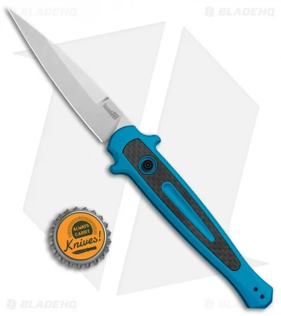 Kershaw Launch 8 Stiletto Automatic Knife Teal/CF (3.5" Stonewash) Kershaw Launch 8 Stiletto Automatic Knife Teal/CF (3.5" Stonewash) -Benchmade Store Kershaw Launch 8 Stiletto Auto Teal CF SW KER7150TEALSW BHQ 105834 jr bottlecap