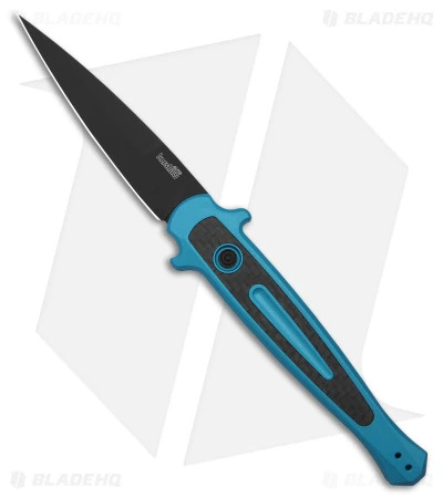 Kershaw Launch 8 Stiletto Automatic Knife Teal/CF (3.5" Black) 7150TEALBLK Kershaw Launch 8 Stiletto Automatic Knife Teal/CF (3.5" Black) 7150TEALBLK -Benchmade Store Kershaw Launch 8 stiletto AK Teal CF 3in Black BHQ 177022 td